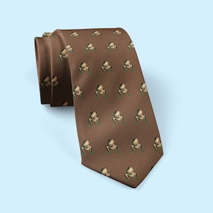 Banjo jugando a la corbata de rana, corbata de corbata con estampado de corbata de hombre, ideal para bodas, novios, novios, misiones, bailes, regalos