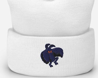 Mothman Bigfoot bestickt gefesselt Beanie | Auf Bestellung | gestickt Dad gefesselt Beanie | Mama gefesselt Beanie | Lustige gefesselte Mütze