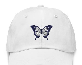 Butterfly Embroidered Hat | Embroidered to Order |  Dad Cap Hat | Baseball Cap | Sun Cap | Garden Cap | Dad Hat | Mom Cap