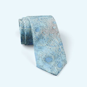 Cravate de surface lunaire, cravate de topographie de carte lunaire, cadeau d’amoureux de l’espace, cravate d’ingénieur, cadeau pour ingénieur aéronautique