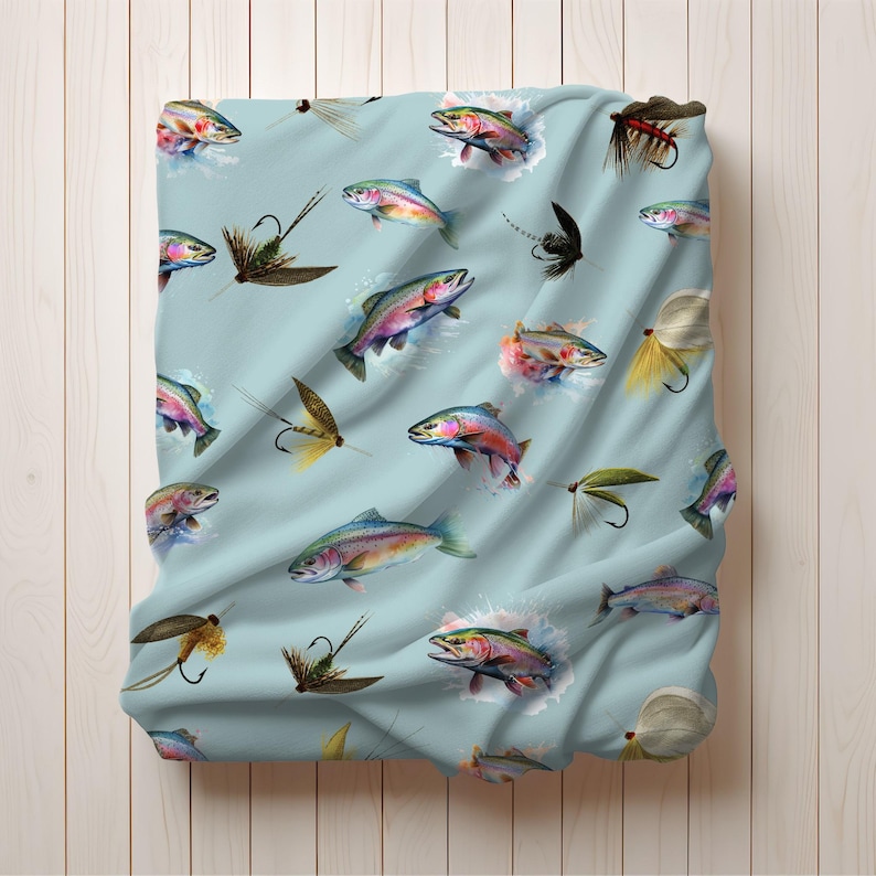 Fly Fishing Blanket, Fisherman Blanket, Fisherman Gift, Father Gift