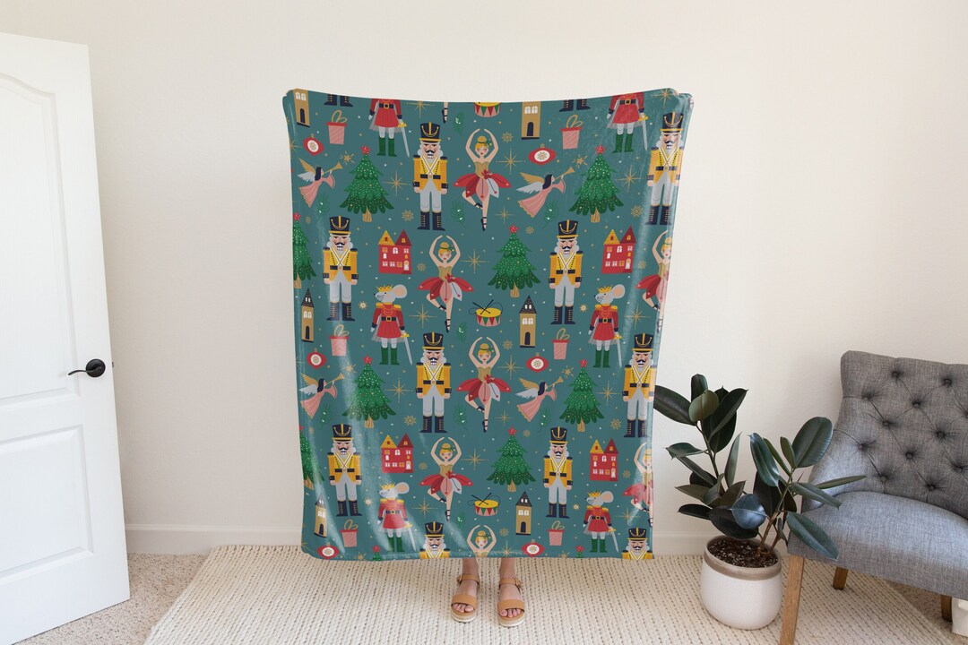 Nutcrackers Blanket Christmas Party Gift Christmas Blanket Etsy UK