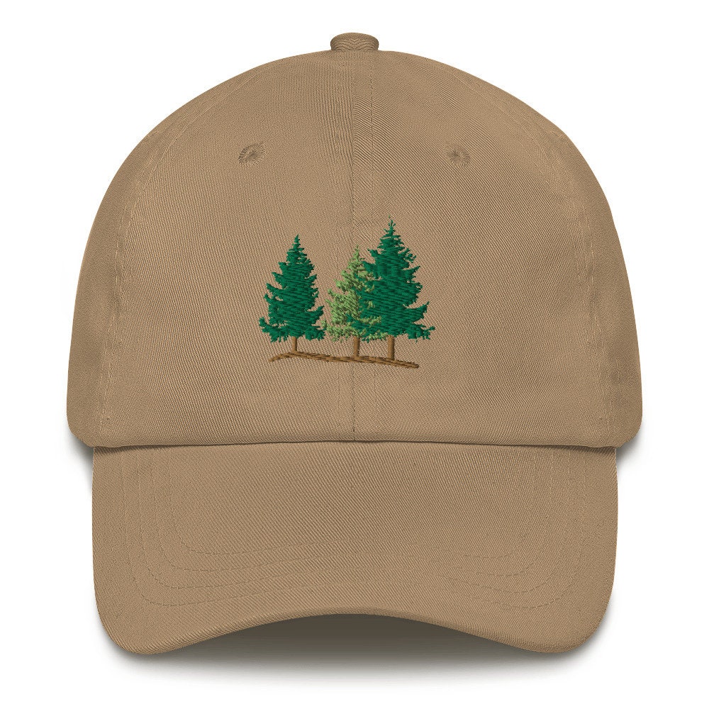 Pine Tree Embroidered Hat |hiking Nature Cap| Outdoors Forest Dad Cap ...