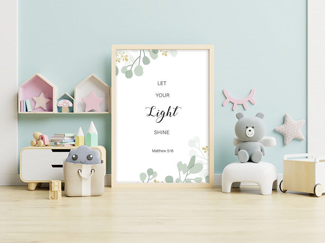 Bible Verse Nursery Wall Art, Sign, Proverb Matthew 516, Nursery Wall