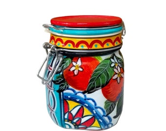 Italian Glass Container with Airtight Seal, Sicilian Jar with Vintage Charm and Modern Functionality, Great Gift for Friends