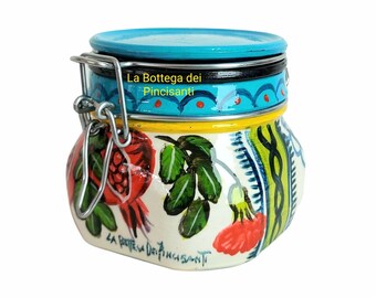 Italian Glass Container with Airtight Seal, Sicilian Jar with Vintage Charm and Modern Functionality, Great Gift for Friends