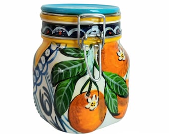 Italian Glass Container with Airtight Seal, Sicilian Jar with Vintage Charm and Modern Functionality, Great Gift for Friends