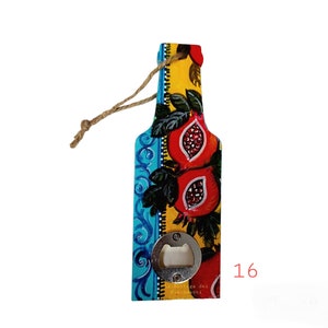 Personalized bottle opener, hand-painted wooden bottle opener, elegant and functional, unique for entertaining friends cm 20x7x1