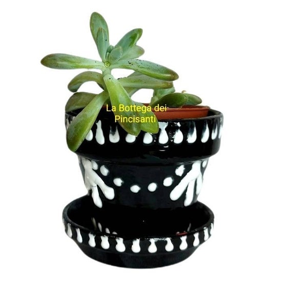 Terracotta Planter With Hand-painted Sicilian Relief Designs