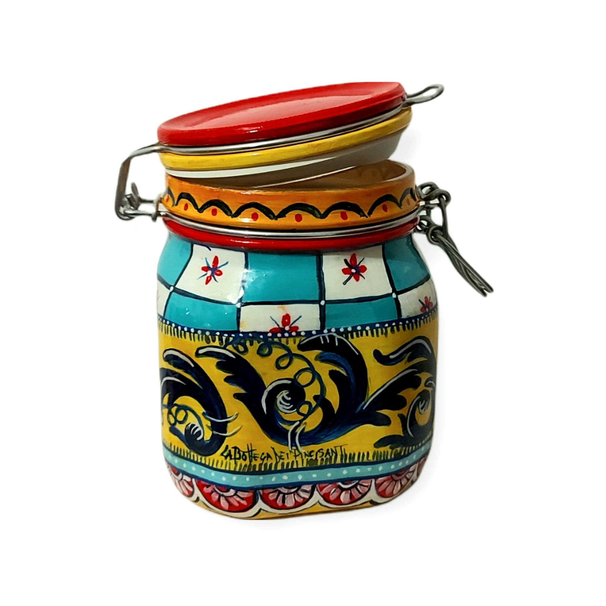 Italian Glass Container with Airtight Seal, Sicilian Jar with Vintage Charm and Modern Functionality, Great Christmas Gift