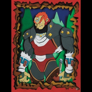 Ganon Legend of Zelda Ocarina of Time fantasy gaming villain art print dorm room poster, multiple sizes