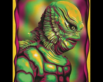 Creature from the Black Lagoon art print Halloween poster