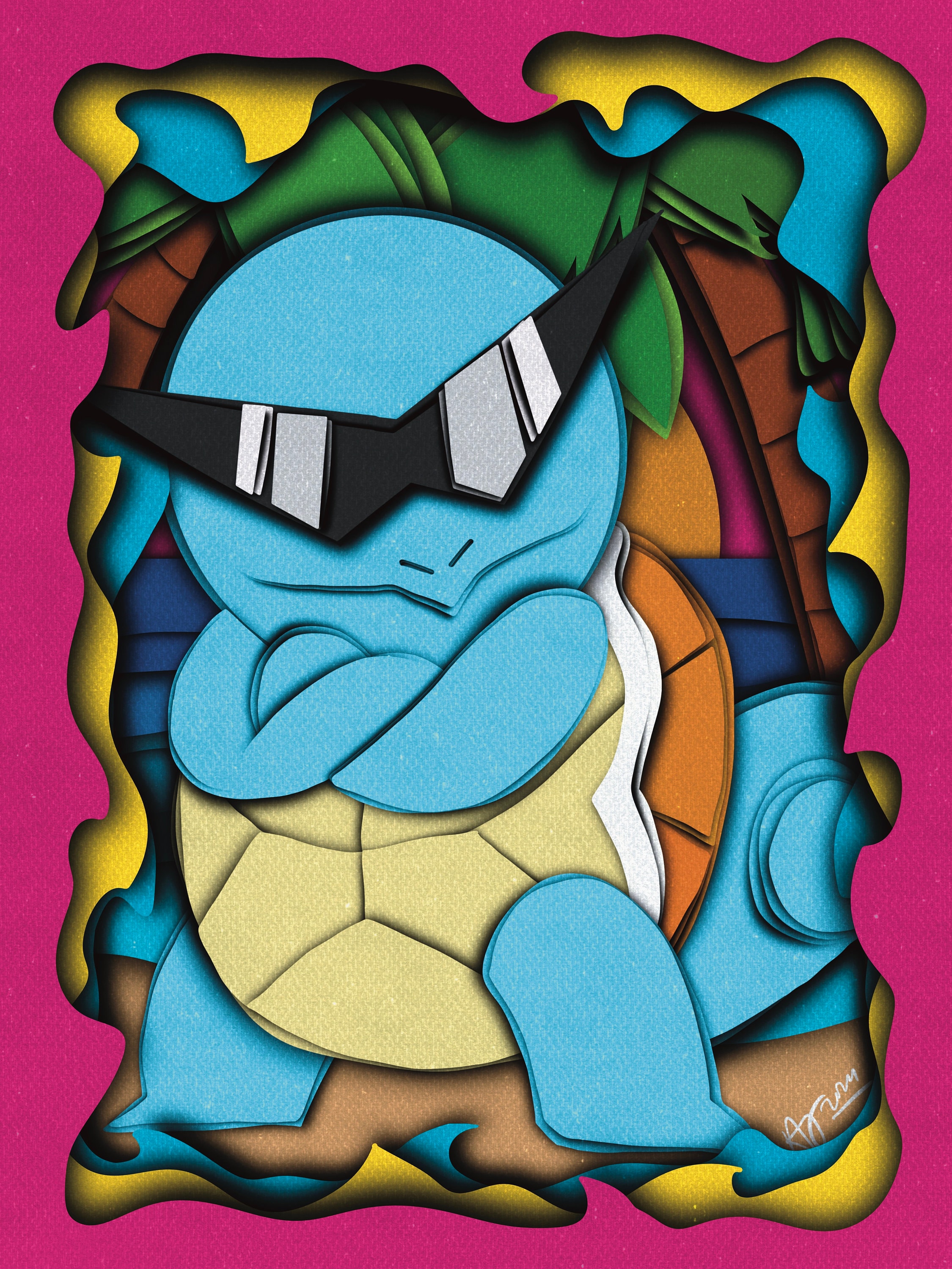 SQUIRT キャラクター フレームアート Bulbasaur Charmander Squirtle MEP 037 038 039 Promo Art Frame 11 x