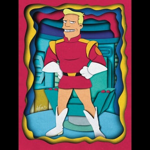 Zapp Brannigan Futurama art dorm room poster, cartoon artwork