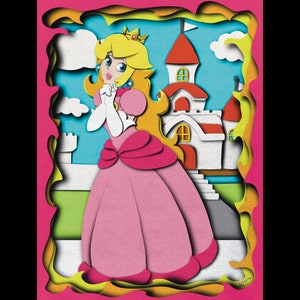 Peach Mario gaming princess poster dorm room artwork nostalgic art, multiple sizes
