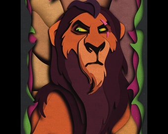 Lámina artística de Scar, el villano de El Rey León: Decoración para dormitorio