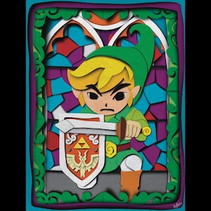 Link Legend of Zelda fantasy gaming hero of time art print dorm room poster, multiple sizes