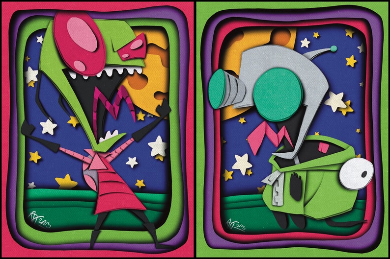 Poster Invader Zim and GIR Art Print Posters Etsy