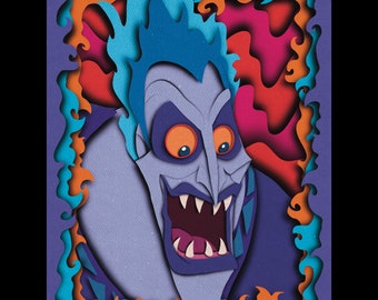 Stampa artistica del cattivo di Ade: poster dei cartoni animati della mitologia greca