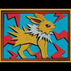 Pósteres de anime de Jolteon, Pokémon Eevee, con impresiones artísticas en varios tamaños.