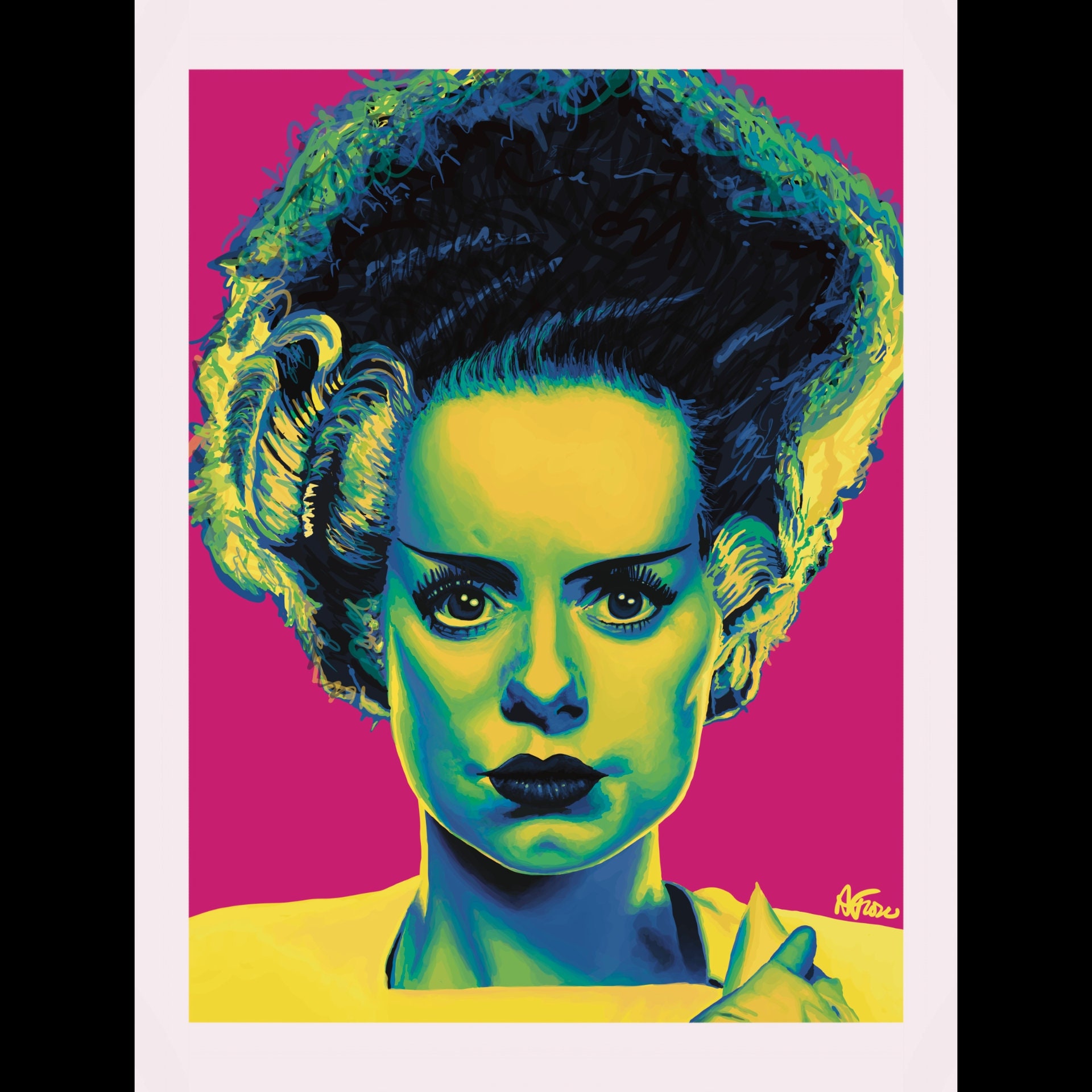 Bride of Frankenstein art print Universal Monsters poster Halloween artwork