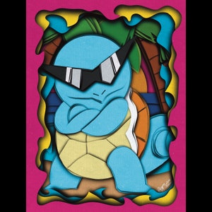 Póster de dormitorio con impresión artística del anime Pokémon Squirtle Squad, varios tamaños disponibles.