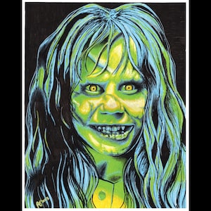 Regan The Exorcist painting art poster, 11x14&quot; original drawing or art print Halloween art