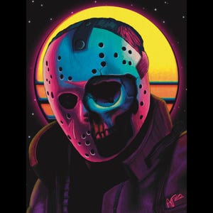 Jason Voorhees art print poster, diverse maten, gewaagde slasher Halloween-poster, vrijdag de 13e kunst