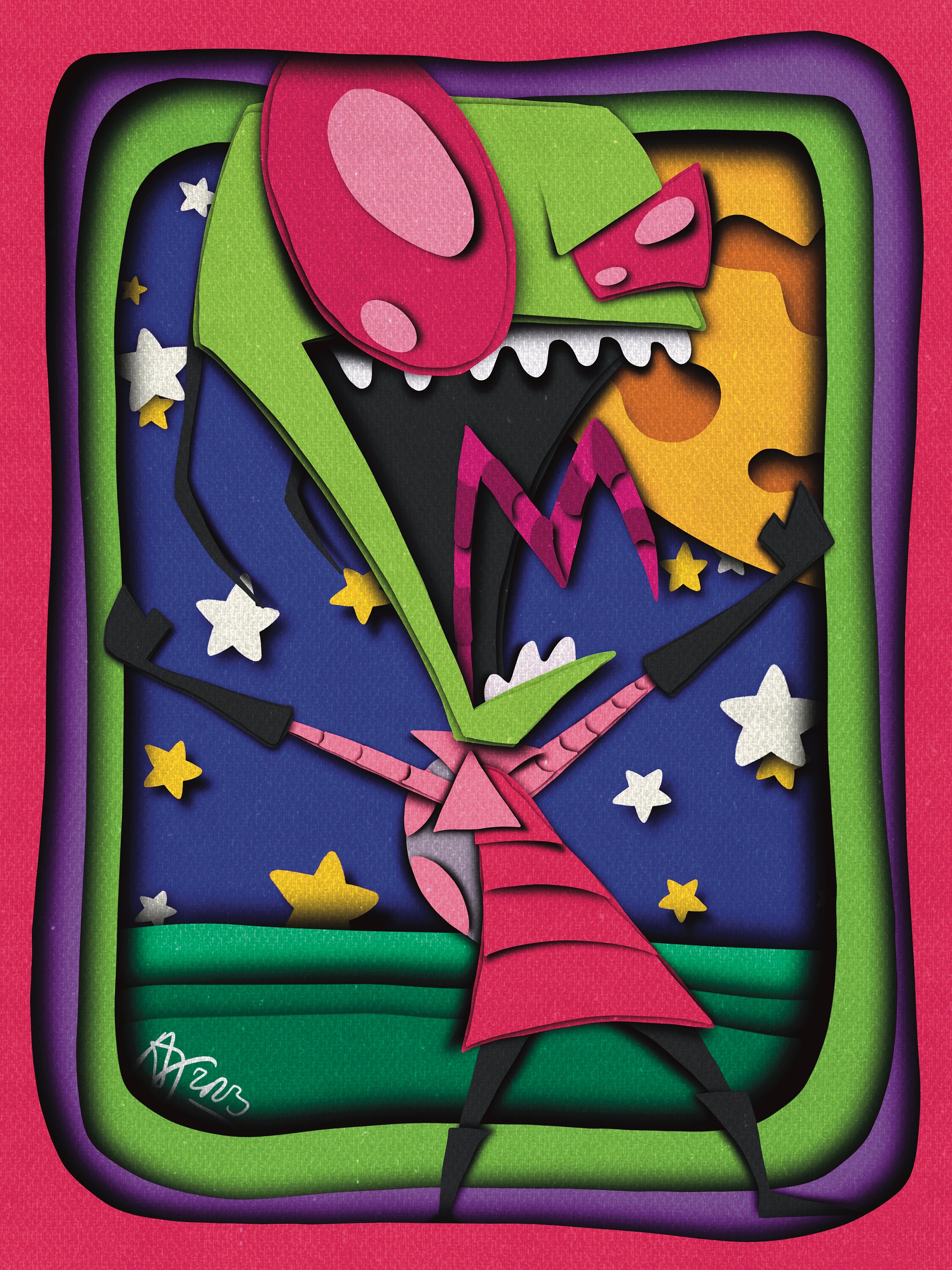 Poster Invader Zim and GIR Art Print Posters - Etsy