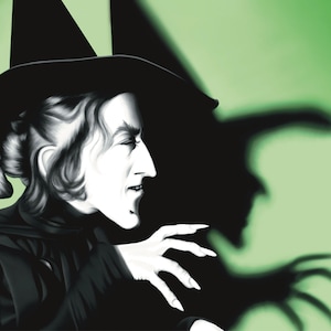 Póster con impresión artística de La bruja malvada, El mago de Oz, varios tamaños
