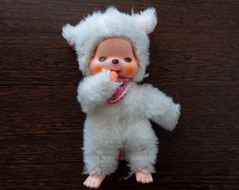 Vintage Kiki Monchhichi Doll by Sekiguchi - Made in France - 1980s