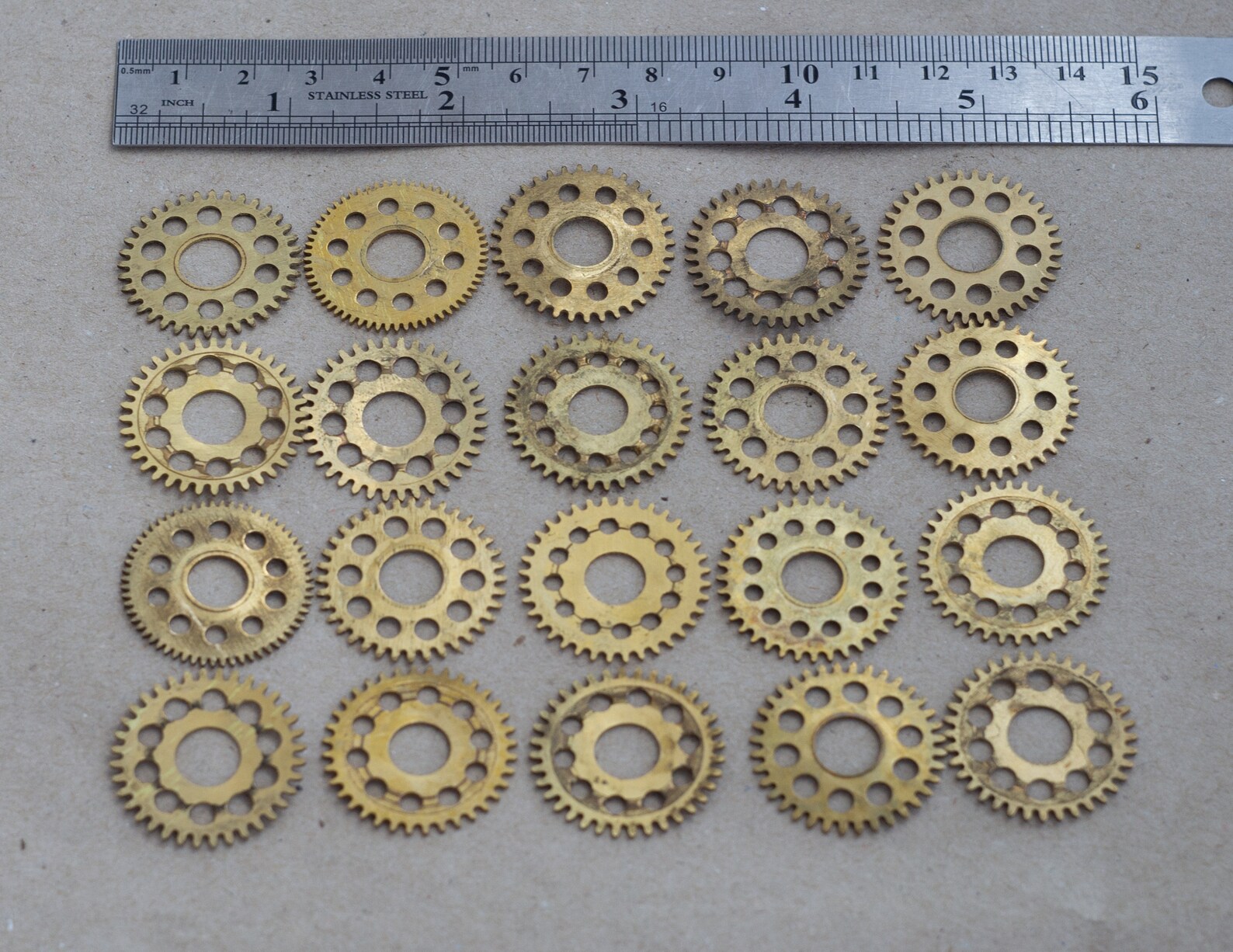 Lot 20 Big Brass Clock Gears Alarm Clock Gears Steampunk Etsy