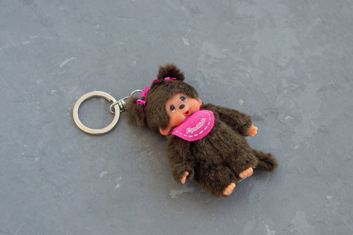 Vintage Keychain Small Peluche Monkey Monchhichi 4.1 in Etsy