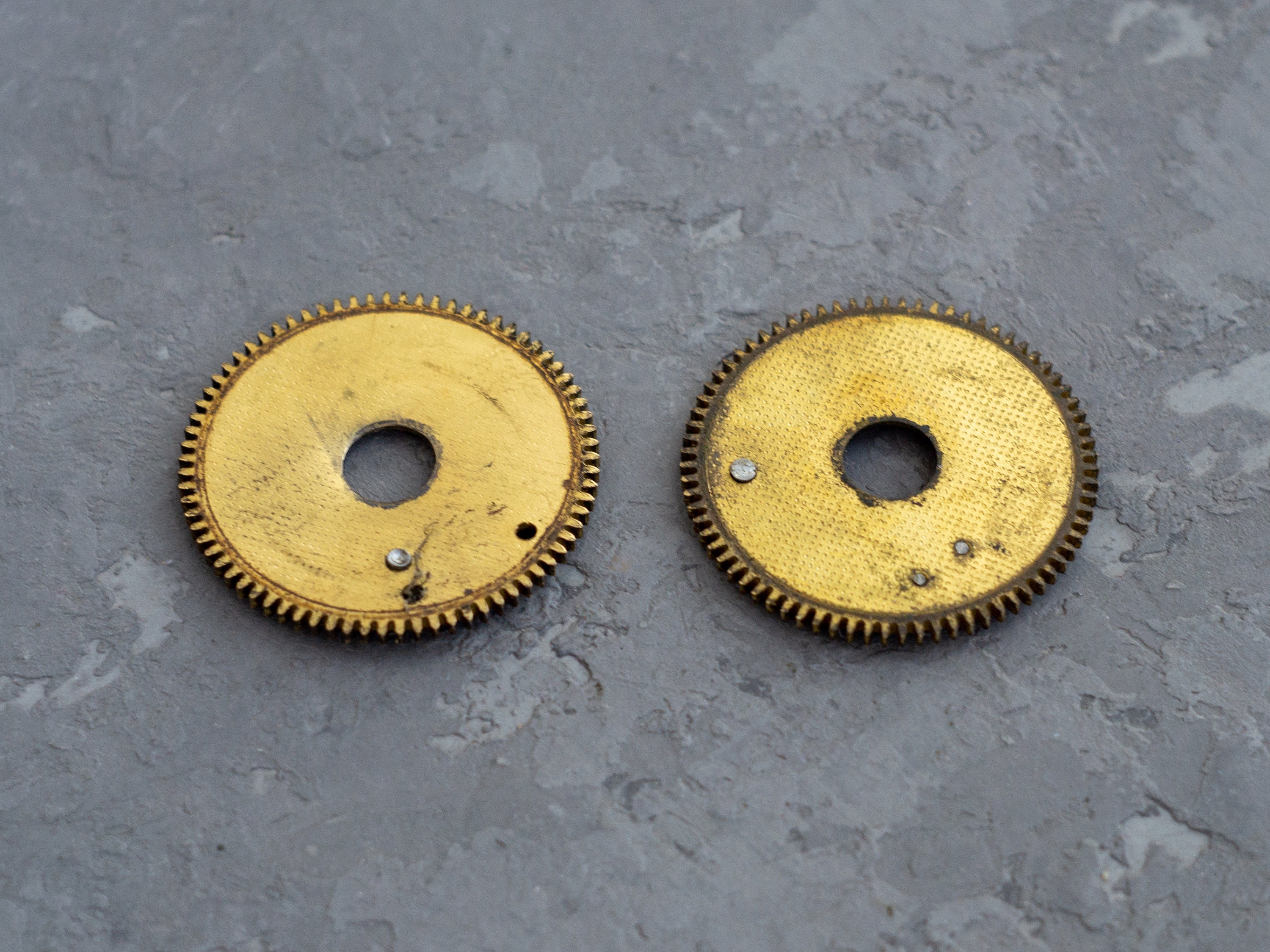Set Of 2 Big Brass Clock Gears Soviet Clock Parts Steampunk Etsy
