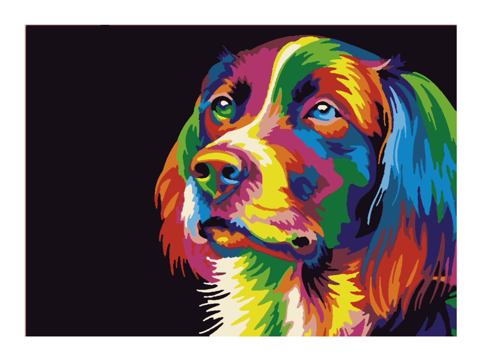 painting by the number dogs pdf for adults kids printable etsy