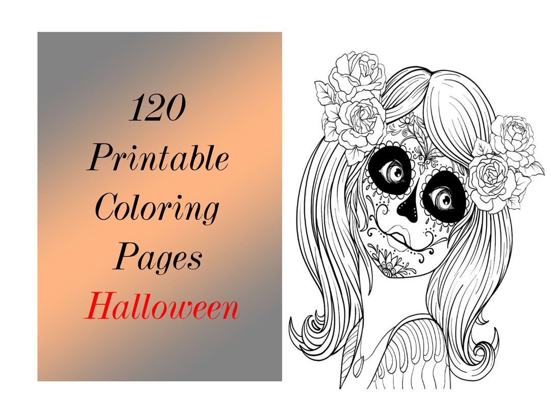 Coloring Pages Halloween PDF, Printable Cute Easy Mandalas Skulls Color ...