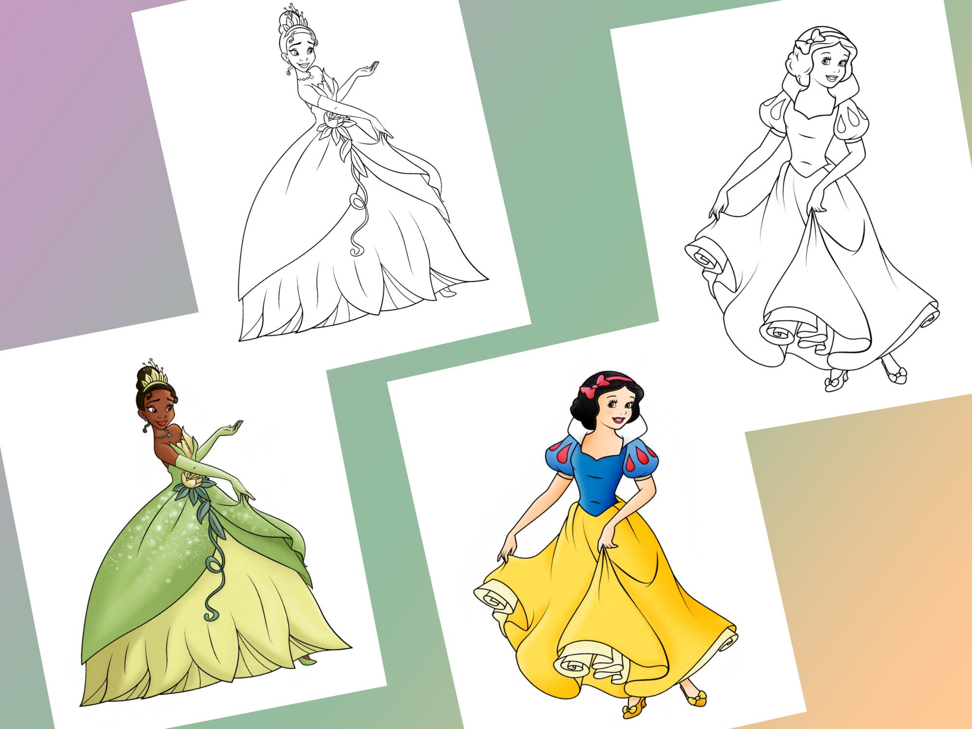 Coloring Pages of Princesses PDF, Printable Cute Easy Color Pages to