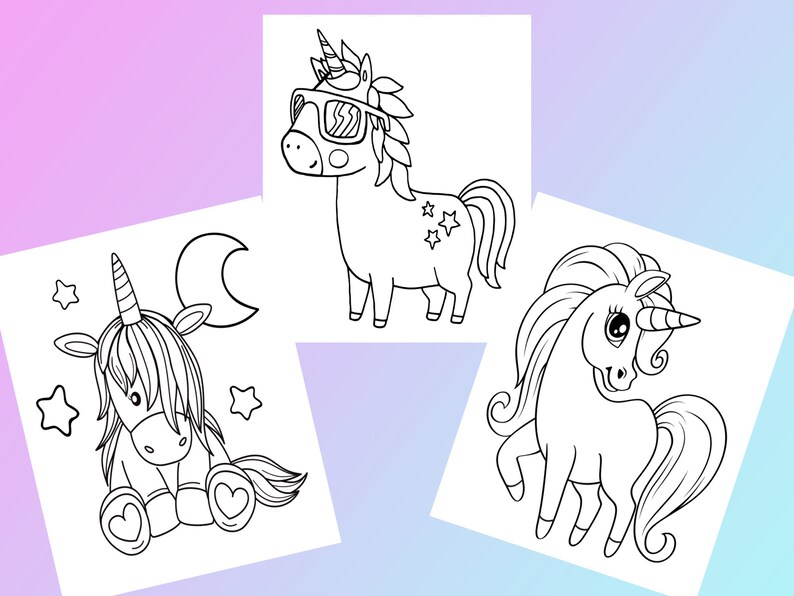 Coloring Pages Unicorns PDF, Printable Cute Easy Unicorn Colouring ...