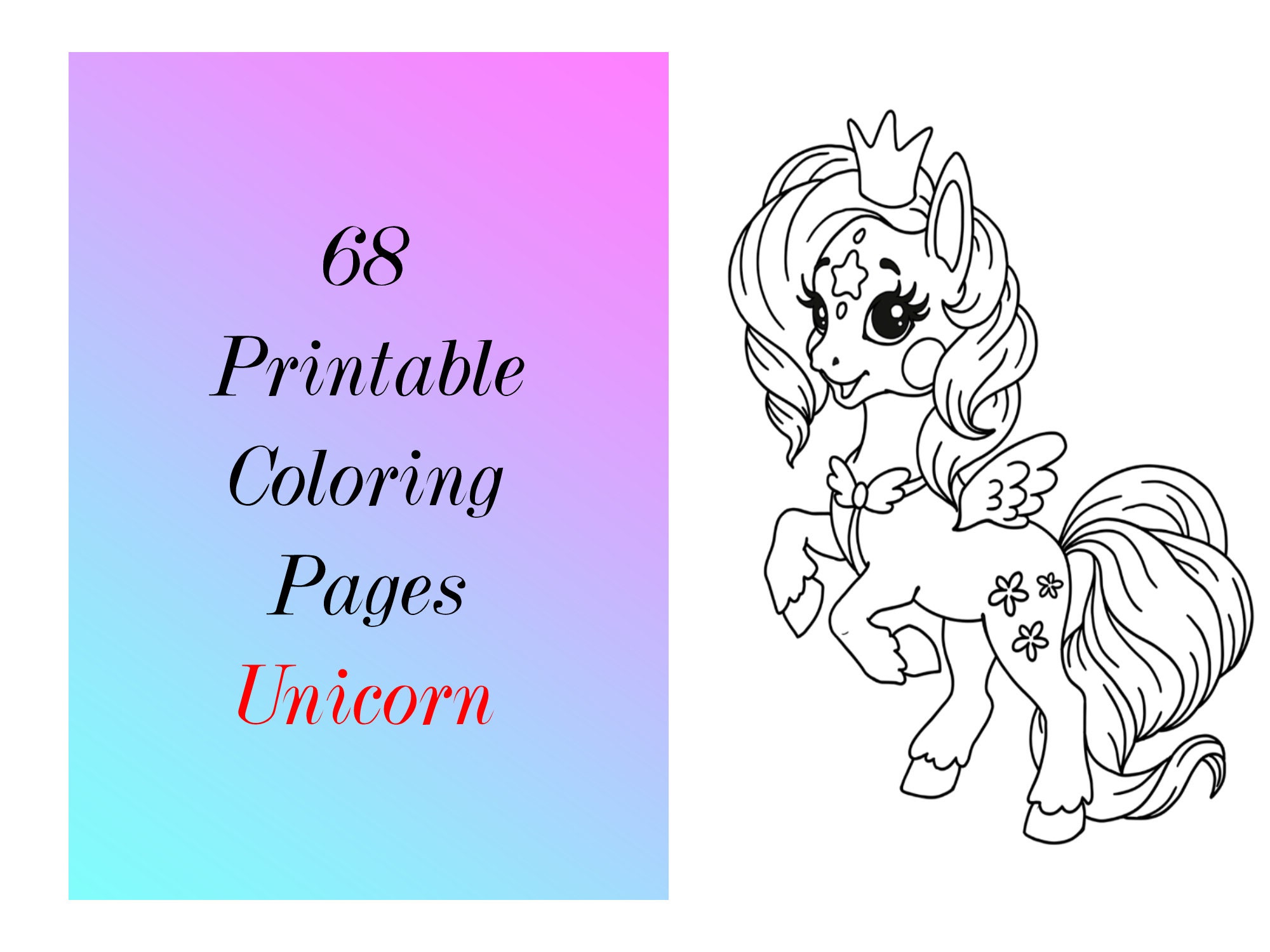 coloring pages unicorns pdf printable cute easy unicorn etsy australia