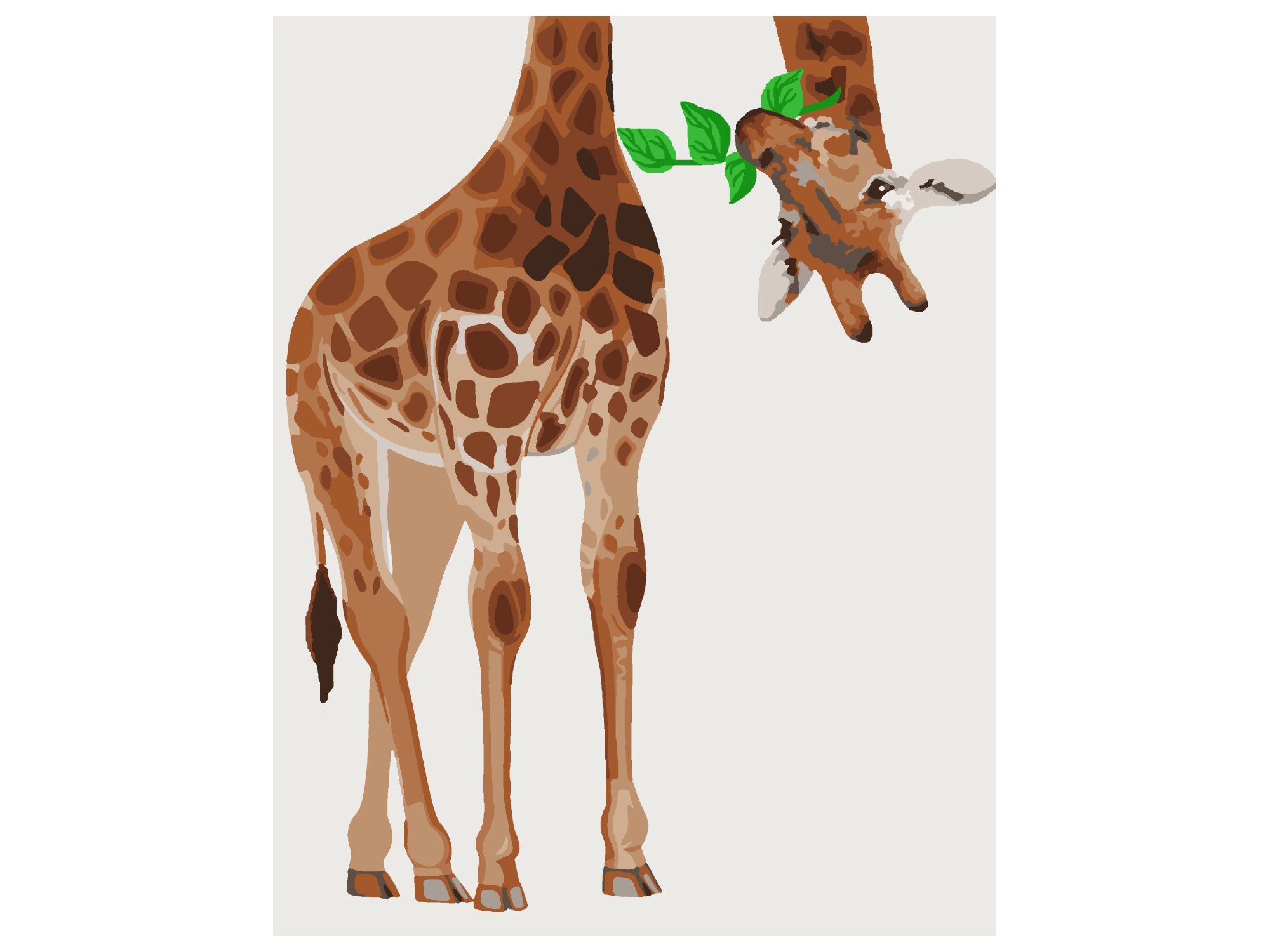 Painting by the Number Giraffe PDF, for Adults Kids Easy Printable