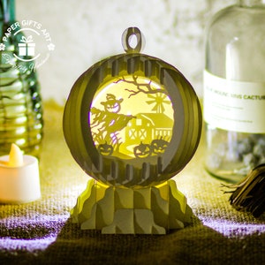 Pumpkin Scarecrow Sphere Popup Mini - Halloween Popup Card 3D SVG - Halloween Paper Cutting Template - Files for Cricut
