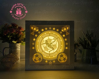 Soccer 3D Paper Cut Light Box - Sports Template File - SVG File - Digital Template - Paper Cut Template File -Sillhouette - DIY