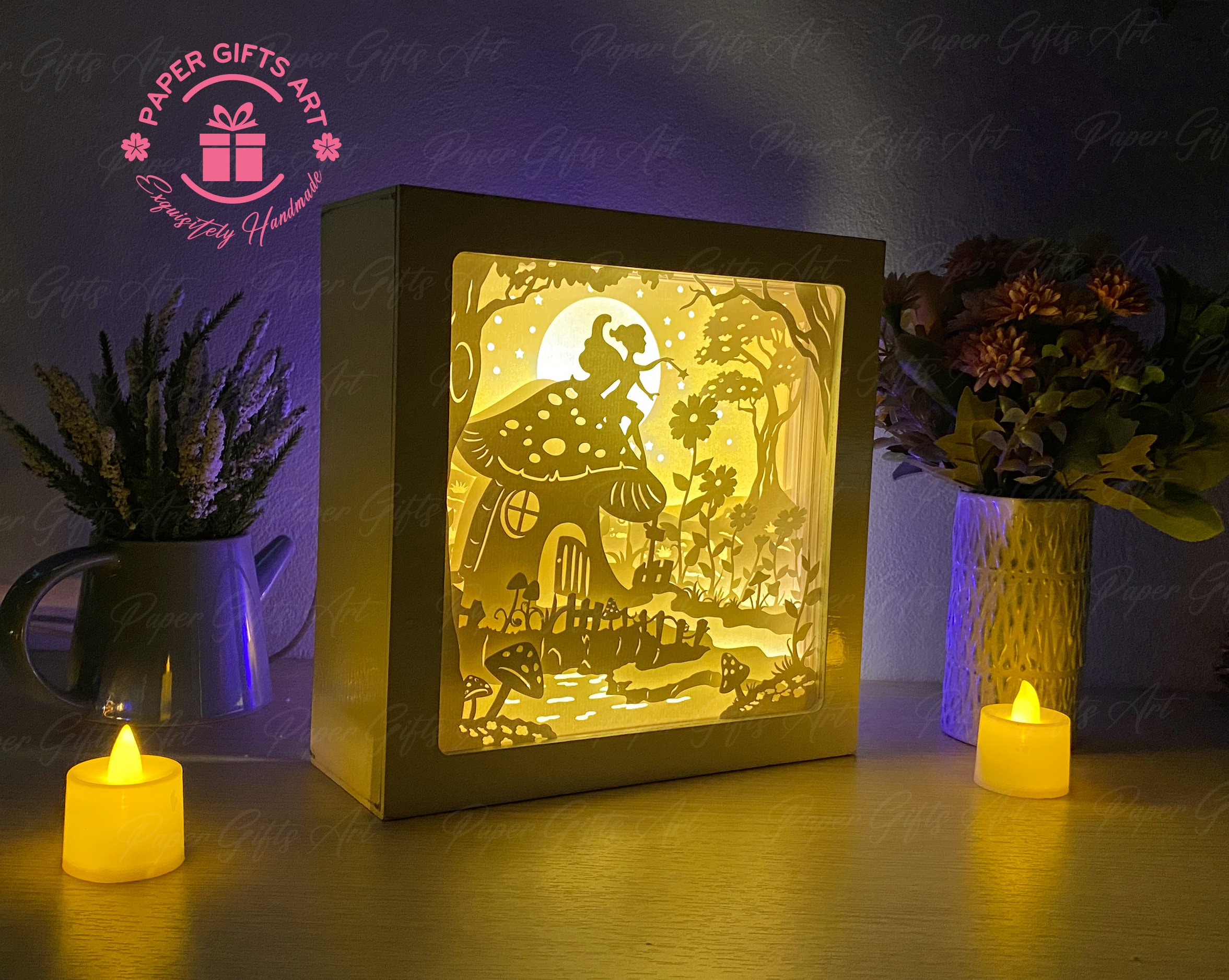 Fairy Shadow Box SVG Template- Paper Cut Lightbox Template -3D Layered ...
