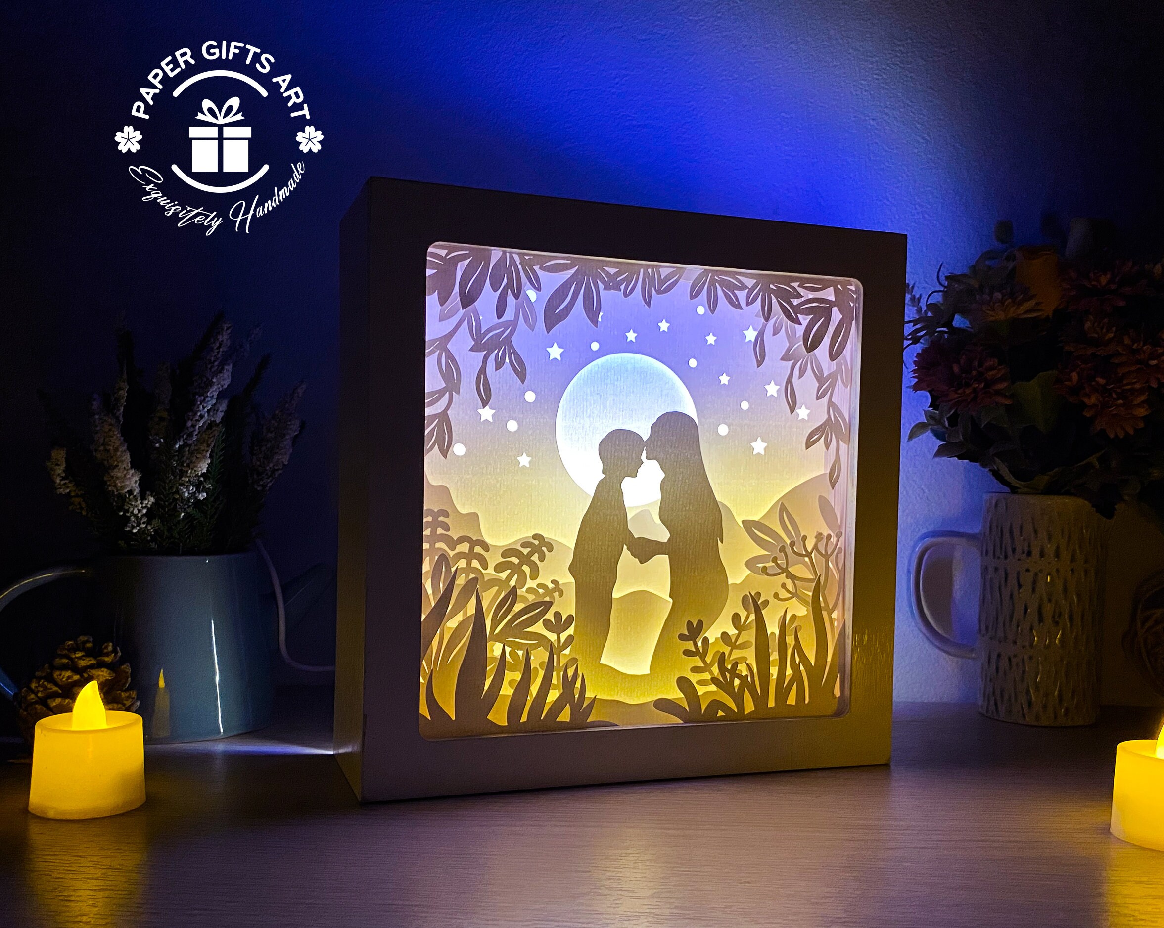 Happy Mothers Day Shadow Box SVG Template Paper Cut Lightbox Template ...