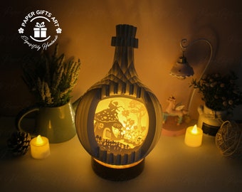 Magic Fairy In A Bottle - Pop-up 3D Card - Magic Fairy Sphere Popup - Fairy Paper Cutting Template File