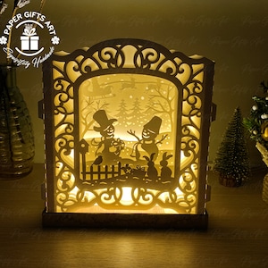 Schneemann Christmas Pop Up Karte 3D - SVG-Dateien - Digitale Vorlagen - DIY