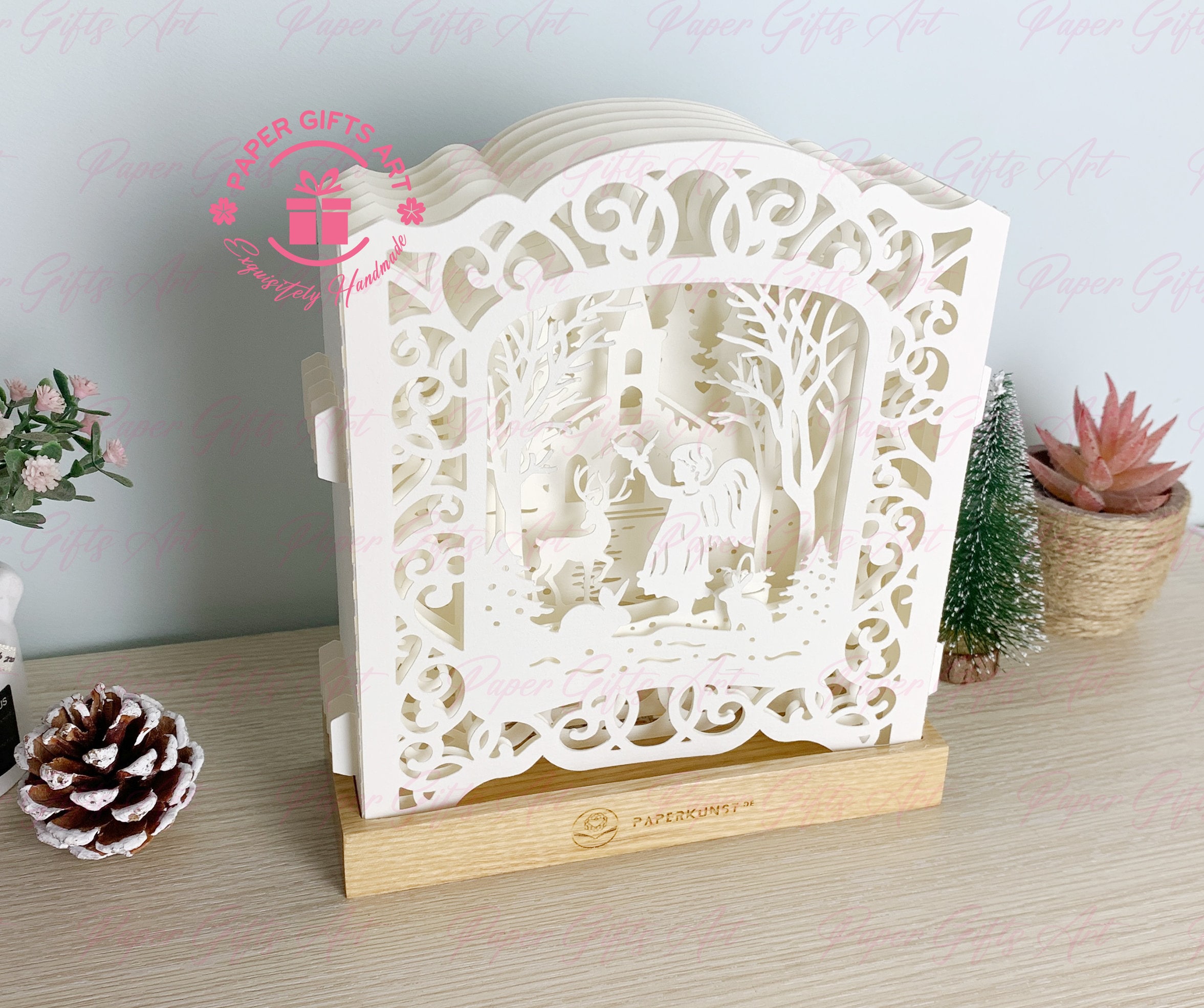 Guardian Angel 3D Pop Up Card - Get Well Soon, Sympathy, Memorial, Christmas Greeting Card, Handmade Design - View #5