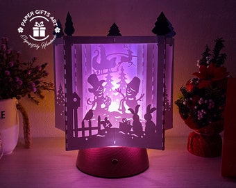 メリークリスマス 2 冊 3D スター ランタン SVG、DIY ペーパー ランタン、3D ペーパー スター テンプレート、クリスマス ランタン、クリスマス デコレーション クラフト