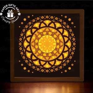 Mandala 3D Paper Cut Light Box - Mandala Template File - SVG File - Digital Template - Paper Cut Template File -Sillhouette - DIY