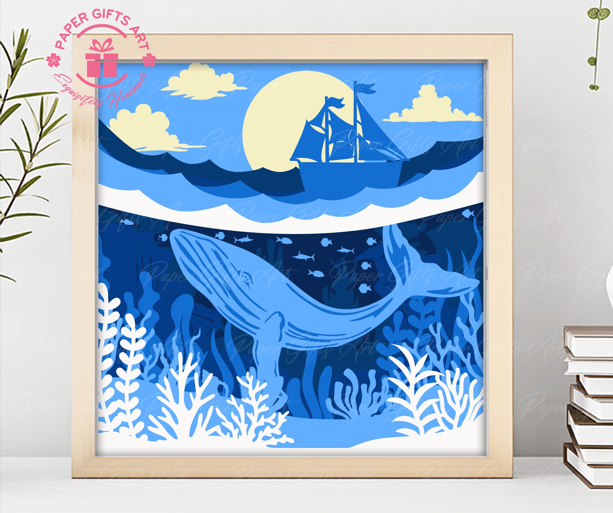 Whale Light Box - Paper Cutting Light Box Template Files - Whale Shadow ...